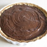 Et lag smeltet chokolade